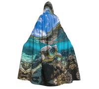 Tamiger Lord Howe Island Tartaruga Marina Stampa Donne Uomini 190 centimetri con cappuccio Mantello di Carnevale Cosplay Mantello Costume Eventi a tema Festival