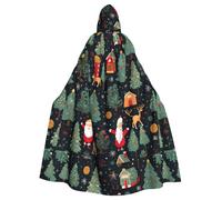 Tamiger Mantello con cappuccio con stampa di cervo di Babbo Natale per donne e uomini, mantello di carnevale rinascimentale cosplay accessorio per costume