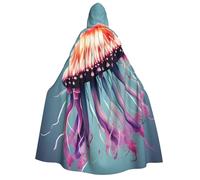 Tamiger Mantello con cappuccio da 190 cm con stampa medusa per carnevale, cosplay, eventi a tema, festival