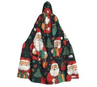 Tamiger Mantello con cappuccio per adulti, con stampa di buon Natale, accessorio per travestimenti, feste, carnevale, feste in maschera