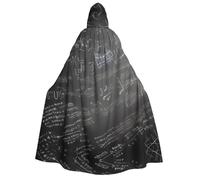 Tamiger Mantello con cappuccio per adulti con stampa di simboli matematici, accessorio per costume cosplay, feste, carnevale, feste in maschera