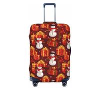 Tamiger Merry Christmas Pupazzo di neve Stampa Elastico Lavabile Baggage Protector Universale Valigia Copertura di Viaggio Bagagli, Nero , L