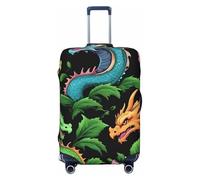 Tamiger Molte Magiche Scaglie di Drago Stampa Elasticizzata Universale Valigie Copertura Bagagli Elastico Accessori Da Viaggio Storage, Nero , S, Bagaglio a mano