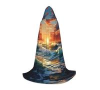 Tamiger Oceano Tramonto Scenario Stampa Cappuccio Mantello Cosplay Costume Mantello Per Carnevale Festival Eventi a tema Abbigliamento all'aperto