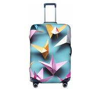 Tamiger Origami Paper Cranes Stampa Elastico Lavabile Bagaglio Protector Universale Valigia Copertura Bagagli Da Viaggio, Nero , L