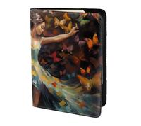 Tamiger Portadocumenti da viaggio per passaporto, con stampa di farfalle, 14 cm, unisex, regalo per vacanze e viaggi di lavoro, Nero , taglia unica