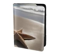 Tamiger Portafoglio porta documenti da viaggio con stelle marine e conchiglie sabbiose da 14 cm, unisex, regalo per vacanze e viaggi di lavoro, Nero , taglia unica