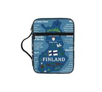 Tamiger Portaoggetti con mappa della Finlandia con varie stampe bibliche, organizer religioso, accessorio regalo cristiano