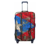 Tamiger Puerto Rico Carta da parati Stampa Bandiera Elastico Lavabile Bagaglio Protector Universale Valigia Copertura Bagagli Da Viaggio, Nero , XL