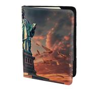 Tamiger Statua della Libertà a New York 14 cm passaporto viaggio documento portafoglio unisex regalo per vacanze viaggi di lavoro, Nero , taglia unica