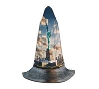 Tamiger Statua della Libertà In New York Stampa Mantello Con Cappuccio Costume Cosplay Mantello Per Carnevale Festival Eventi A Tema Abbigliamento Outdoor