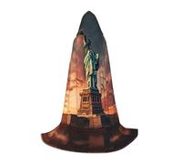 Tamiger Statua della Libertà In New York Stampa Mantello Con Cappuccio Costume Cosplay Mantello Per Carnevale Festival Eventi A Tema Abbigliamento Outdoor