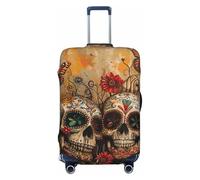 Tamiger Sugar Skulls - Copertura elastica universale per valigia, con stampa di farfalle, Nero , XL, Bagaglio a mano