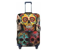 Tamiger Sugar Skulls Print Stretch Universal Valigie Copertura Bagagli Protezione Elastica Accessori Da Viaggio Storage, Nero , S, Bagaglio a mano