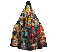 Tamiger Sugar Skulls Stampa Donne Uomini 190 centimetri Cappuccio Carnevale Mantello Cosplay Costume Eventi a Tema Festival