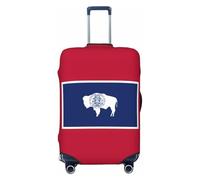 Tamiger Wyoming Bandiera dello Stato Stampa Elastico Lavabile Bagaglio Protector Universale Valigia Copertura Bagagli Da Viaggio, Nero , M