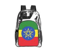 Tamiger Zaino trasparente con stampa bandiera dell'Etiopia, borsa trasparente per escursionismo, palestra, campus, pendolarismo, uso quotidiano