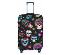 Tamiger Zucchero e teschi stile stampa universale viaggio valigia copertura protettiva elastica leggera riutilizzabile, bianco, M, Organizer per borse