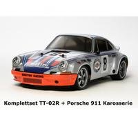 Tamiya 1:10 RC Set TT-02R + Kit Porsche 911 Carrera RSR Nuovo