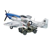 TAMIYA 25205 1:48 US P-51D Mustang & 4 x 4 litres-Model, Plastic kit for Assembl
