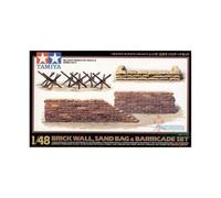 Tamiya Set paesaggistico 300032508 – Muretti e sacchi di sabbia – Seconda Guerra Mondiale – 1:48