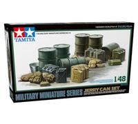 TAMIYA 300032510-1:48 WWII Diorama Set Barili e Contenitori, Non Dipinti