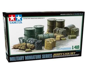 TAMIYA 300032510-1:48 WWII Diorama Set Barili e Contenitori, Non Dipinti