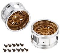 Tamiya 300050549 - Ruote Porsche Taisan, Accessori di Modello, da 30 mm, 2 Pezzi, Cromo/Oro
