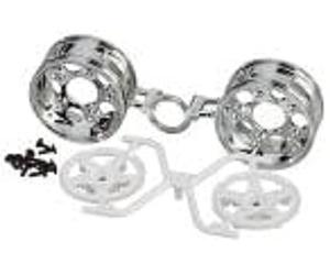 TAMIYA 300050672 - Cerchioni T.Tom's Supra, 26 mm, 2 pezzi, cromato/bianco