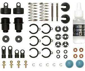 Tamiya 300050746 50746 - Ammortizzatore a Pressione Olio 1:10, con Molle, 2 Pezzi, Colore: Nero