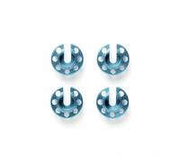 Tamiya 300053876 - Alu. Piastra Primavera -1mm (4) Blu Anodizzato - Nuovo