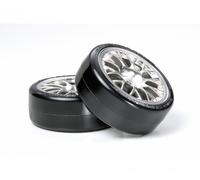 Tamiya 300054021 - Super Drift-Ruote Y/Cromato 24mm (2) Oset + 2 - Nuovo