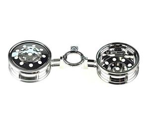 Tamiya 300445258-01:14 V-Parti Camion Doppio Set Ruote, Modello Accessorio, 1 Pezzo