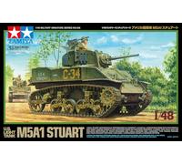 TAMIYA 32606 1:48 US M5A1 Stuart Light Tank (1) - Kit di montaggio in plastica, kit da assemblare, riproduzione dettagliata, medio, verde