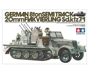 Tamiya 35050 Tedesco 8 Tonnellate Metà Pista Sdkfz 7/1 20mm 1/35 Scala Plastic