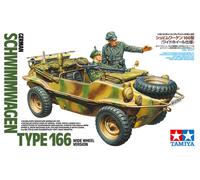 Tamiya - German Volkswagen Schwimmwagen Type 166 Wide Wheel Version, 1/35, 35393
