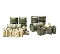 TAMIYA 300032510-1:48 WWII Diorama Set Barili e Contenitori, Non Dipinti