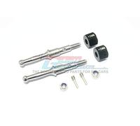 Tamiya T3-01 Dancing Rider Trike Aggiornamento Parti Stainless Steel Rear Wheel Shaft with Aluminium Hex Adapter (+2mm) - 4Pc Set Black