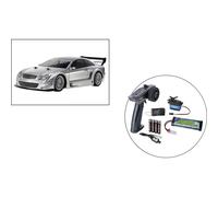 Tamiya TT-02 Tamiya 1:10 RC M-B CLK AMG Silber Start RTR SET Argento (opaco)