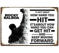 TammieLove Adesivo da parete in metallo, motivo: Rocky Balboa Moive, 20,3 x 30,5 cm, TinSignEUa24189