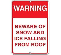TammieLove Attenzione Beware of Snow and Ice Falling from Roof Warning Tin Sign 20,3 x 30,5 cm
