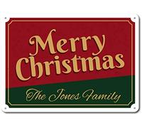 TammieLove Be Merry Sign Custom Eat Drink & Be Merry Christmas Sign Tin Sign 20,3 x 30,5 cm