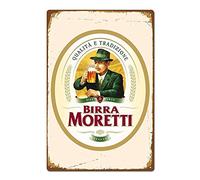 TammieLove Birra Moretti Italian Italy Beer Vintage Retro Tin Sign Metal Sign Targa Porta Targa in latta 7,8 x 11,8 pollici, TinSignEUa19779