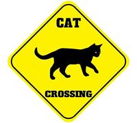 TammieLove Cat Crossing - Divertente targa in alluminio con scritta "Cat Crossing", 30,5 x 30,5 cm