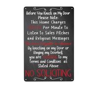 TammieLove Home Metal Tin Before You Knock On My Door Sign No Soliciting Sign Targa in metallo Retro Vintage Tin Sign Metal Sign Poster Wall Art Decor 20,3 x 30,5 cm