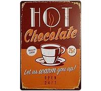 TammieLove Hot Chocolate Since 1952 Let Us Warm You Up Targa in metallo vintage per bar, pub, decorazione per la casa, 20,3 x 30,5 cm