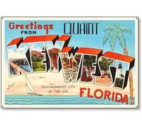 TammieLove Key West Florida fl Old Retro Vintage Cartolina di Viaggio Riproduzione Targa in Metallo Arte Decorazione da Parete Targa in Acciaio Metallo Tin Sign 20,3 x 30,5 cm