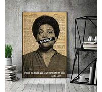 TammieLove Poster Audre Lorde con citazione di Audre Lorde "Your Silence Will Not Protect You", decorazione da parete in metallo, 20 x 30 cm