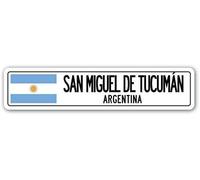 TammieLove SAN Miguel DE TUCUMEN, Argentina Segnale stradale in alluminio Bandiera Argentina Città Coun Street Metal Tin Sign 10,2 x 40,6 cm