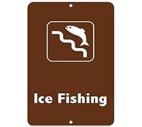 TammieLove Segnale di attività di pesca sul ghiaccio Segnali di pesca Segnali di avvertimento di latta 20,3 x 30,5 cm, TinSignEUa31845